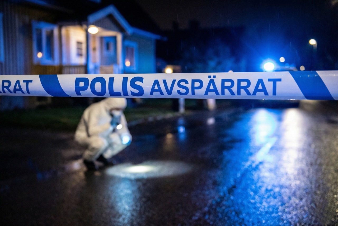 Polisens arbete på brottsplatsen