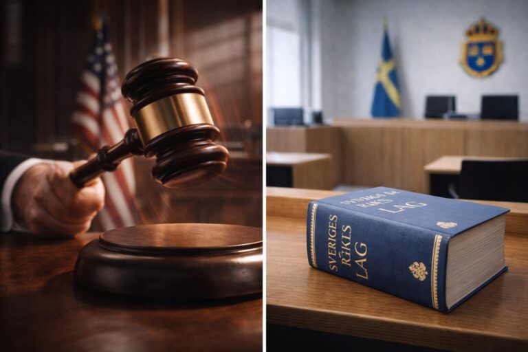 Svensk rättegång vs USA – 5 Hollywood-myter som inte stämmer i Sverige