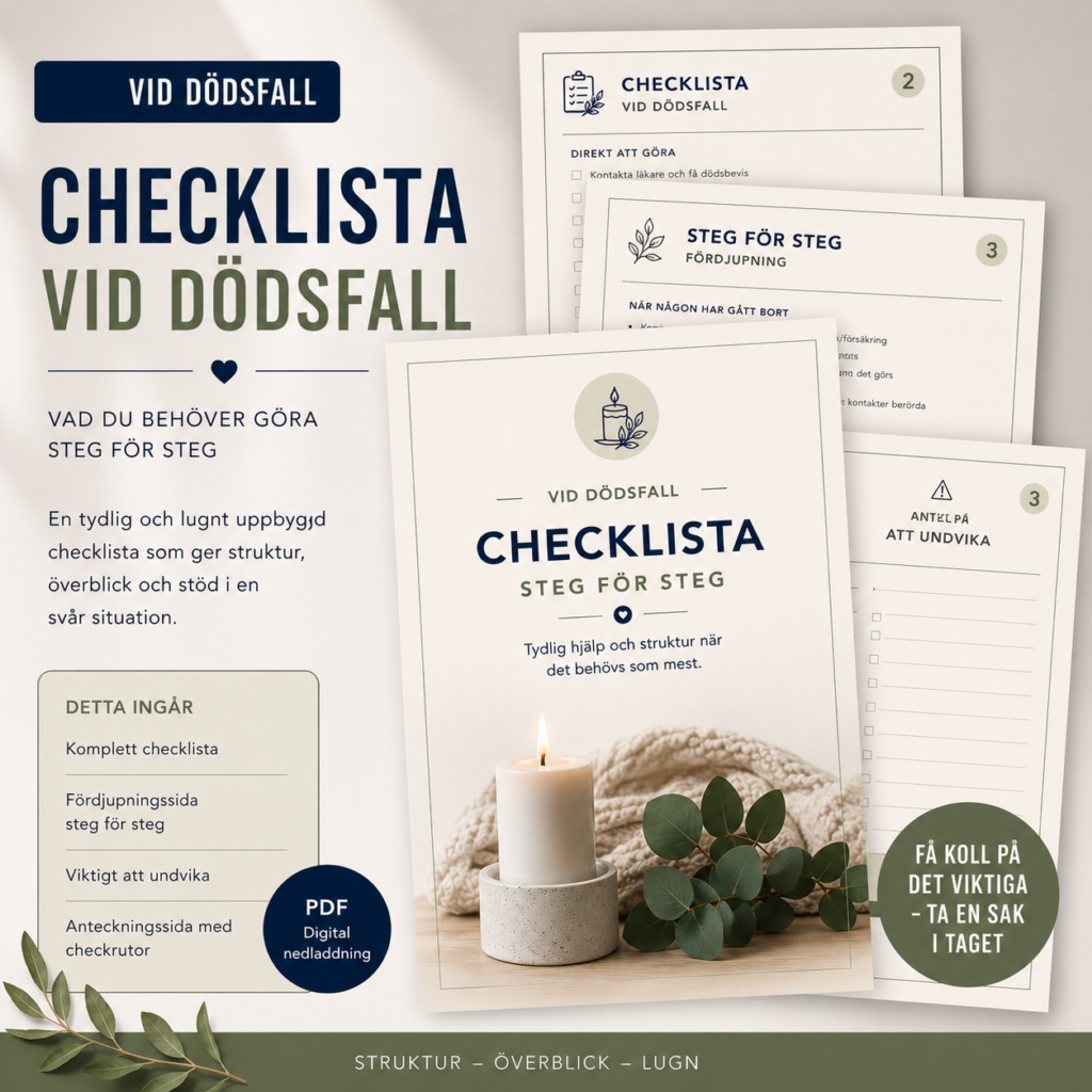 Checklista vid dödsfall