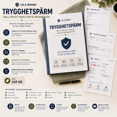 Trygghetspärm – samla viktig information på ett ställe (PDF)