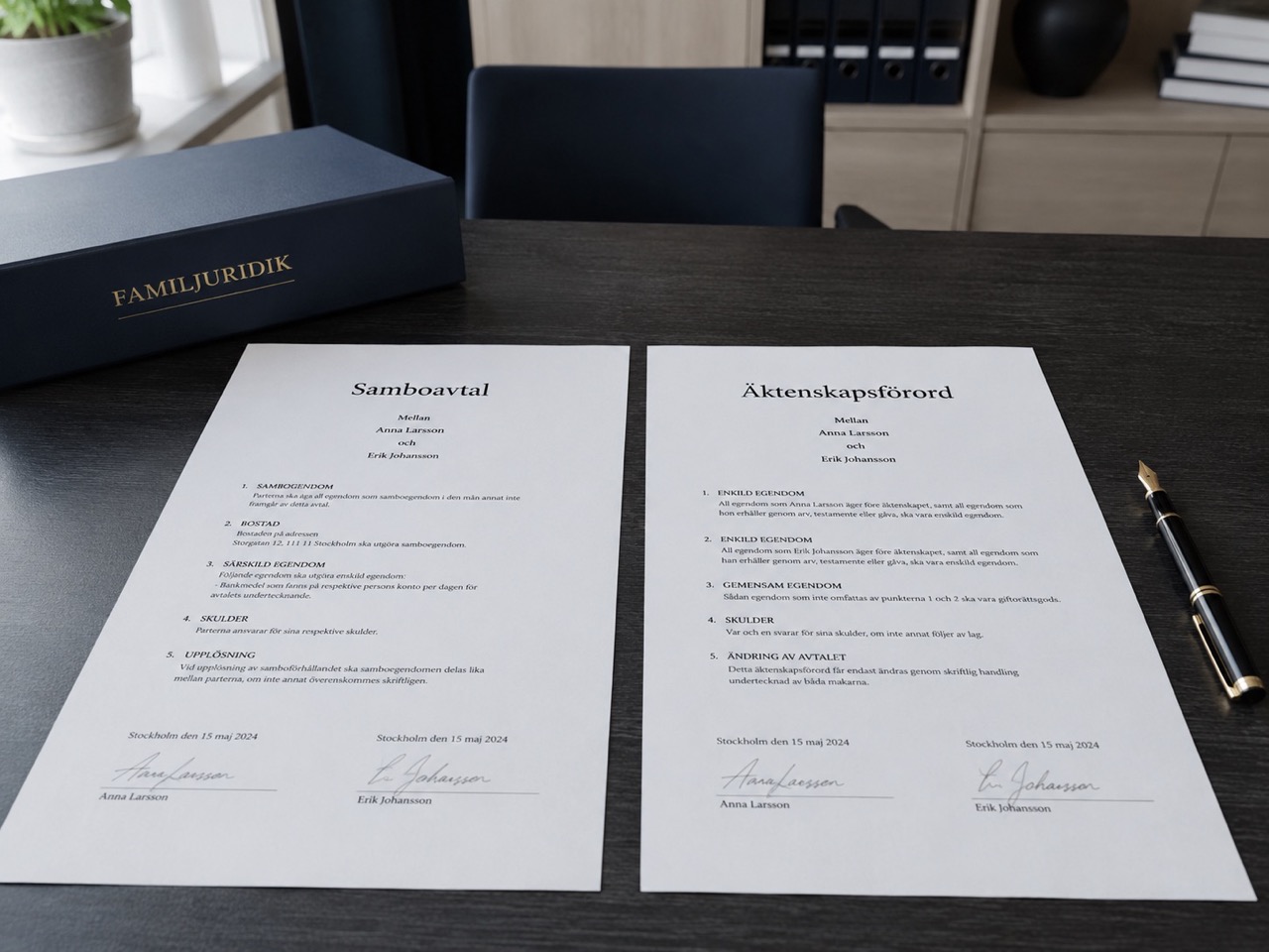 Samboavtal och äktenskapsförord